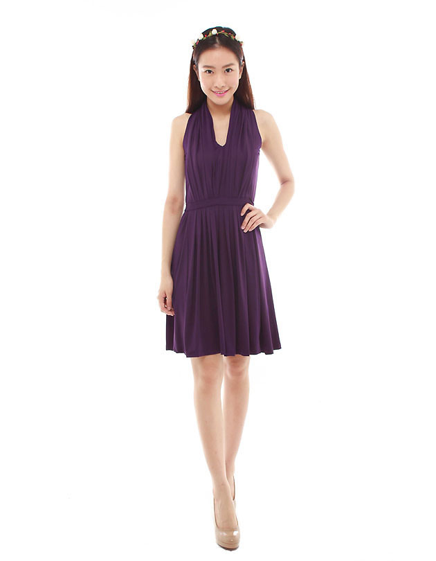 Marilyn Dress in Velvet Purple